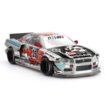 NISSAN - SKYLINE GT-R (R34) N 25 KAIDO STAR RACING V1 1999 - Ezüst, fekete