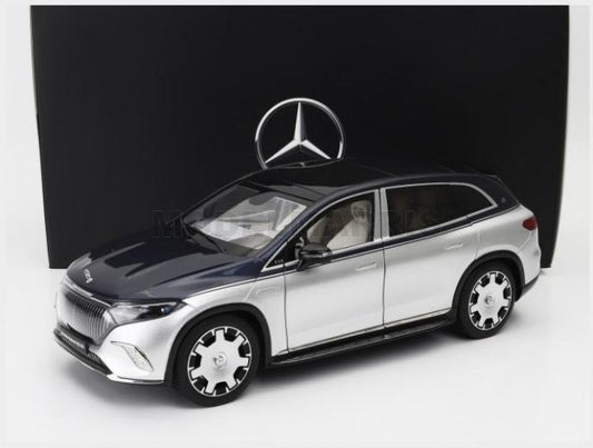 🚗 Rendelésre érkezik – Mercedes-Benz Maybach EQS 680 (Z296) SUV 2024 – Ezüst-Kék – 1:18 Norev