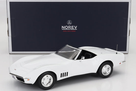 🚗 Rendelésre érkezik – Chevrolet Corvette Cabriolet Open 1969 – Fehér – 1:18 Norev