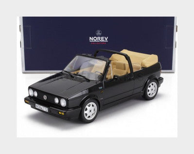 A ChatGPT ezt mondta:  🚗 Rendelésre – Volkswagen Golf 1 Series Cabriolet 1992 – Fekete – 1:18 Norev