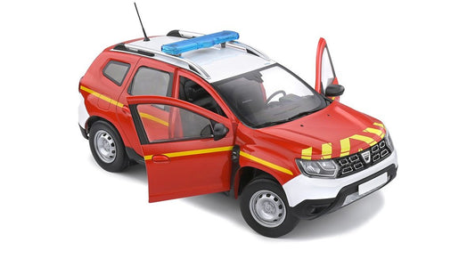🚗 Előrendelhető – Dacia Duster MkII Sapeurs Pompiers 2018 – Piros/Sárga – 1:18 Solido