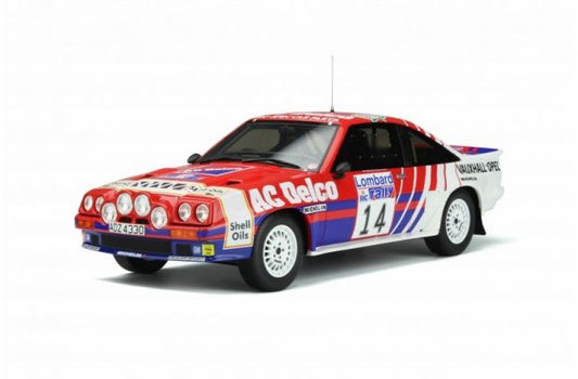 🚗 Rendelésre érkezik – Opel Manta 400 R Team Euro Opel N°14 – piros-kék-fehér – 1:18 Otto-mobile