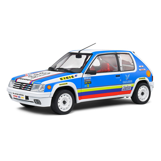 🚗 Előrendelhető – Peugeot 205 1.9 Rally Schwab Collection 1990 – Világoskék – 1:18 Solido