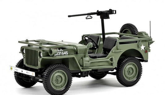 🚗 Rendelésre érkezik – Jeep Willys Cabriolet Open Army D-Day Normandy 1944 – Katonai Zöld – 1:18 Norev