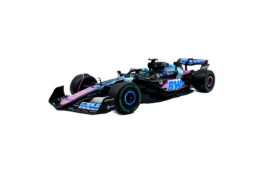 🏎️ Előrendelhető – Alpine F1 A524 Team BWT Alpine #10 Brazilian GP 2024 – Pierre Gasly – Fekete/Kék/Rózsaszín – 1:18 Solido
