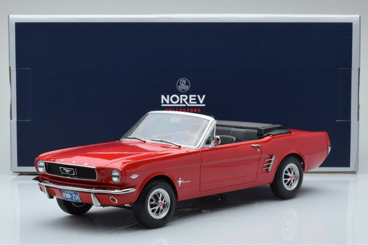 🚗 Rendelésre érkezik – Ford Mustang Cabriolet 1966 – Piros – 1:18 Norev