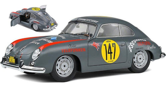 🚗 Előrendelhető – Porsche 356 Pre-A Coupé N°147 Racing PanAm 1954 – Szürke/Piros – 1:18 Solido