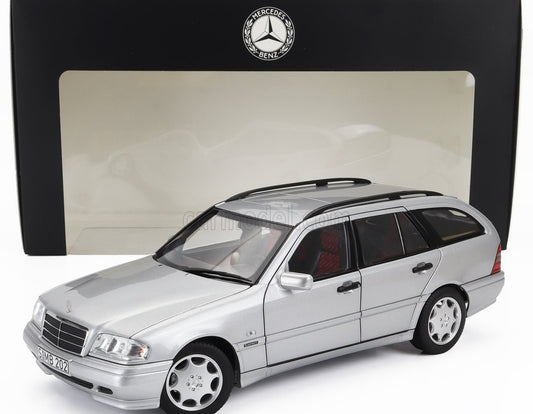 🚗 Rendelésre – Mercedes-Benz C-Class C200 (S202) T-Modell Kombi 1997 – Füst Ezüst – 1:18 Norev