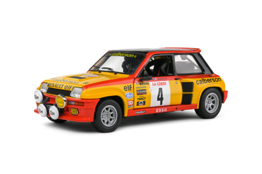 🚗 Előrendelhető – Renault R5 Turbo (Night Version) #4 – Tour de Corse 1980 – Jean Ragnotti / Jean-Marc Andrié – Sárga/Piros – 1:18 Solido