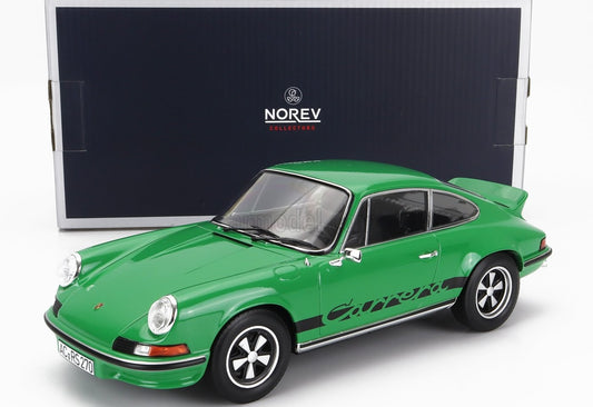 🚗 Rendelésre – Porsche 911 Carrera RS 2.7 Coupe 1973 – Zöld-Fekete – 1:18 Norev