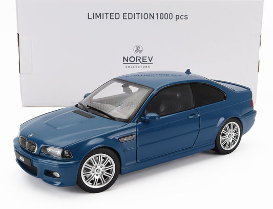 🚗 Rendelésre érkezik – BMW 3-as sorozat M3 (E46) Coupé 2000 – Kék – 1:18 Norev