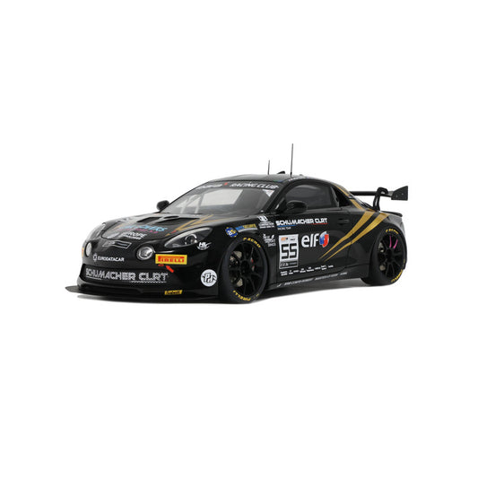 🚗 Rendelésre érkezik – Alpine A110 GT4 Team Schumacher CLRT #55 – GT4 European Series 2024 – Pascal Huteau & Laurent Hurgon – Fekete/Arany – 1:18 Otto-mobile