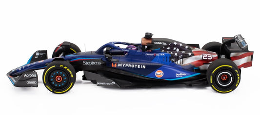 🏎️ Rendelhető – 1:18 Minichamps Williams FW45 – Alexander Albon – USA GP 2023 (Austin)