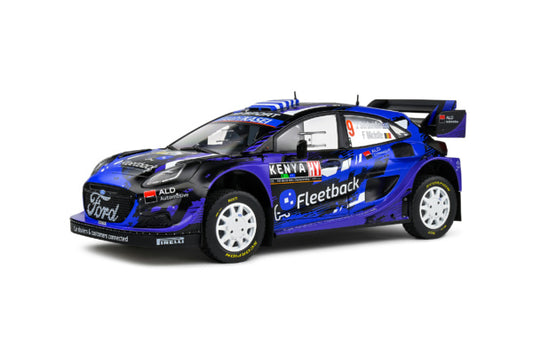🏁 Előrendelhető – Ford England Puma Rally1 Team M-Sport Ford WRT #9 Rally Safari Kenya 2022 – Lila/Fekete/Kék – 1:18 Solido
