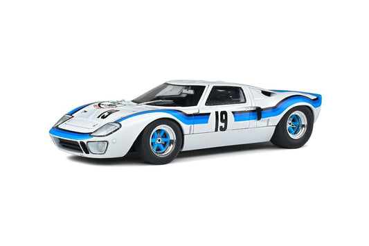 🏆 Előrendelhető – Ford GT40 MkI #19 – Angola Championship 1973 – Fehér/Kék – 1:18 Solido